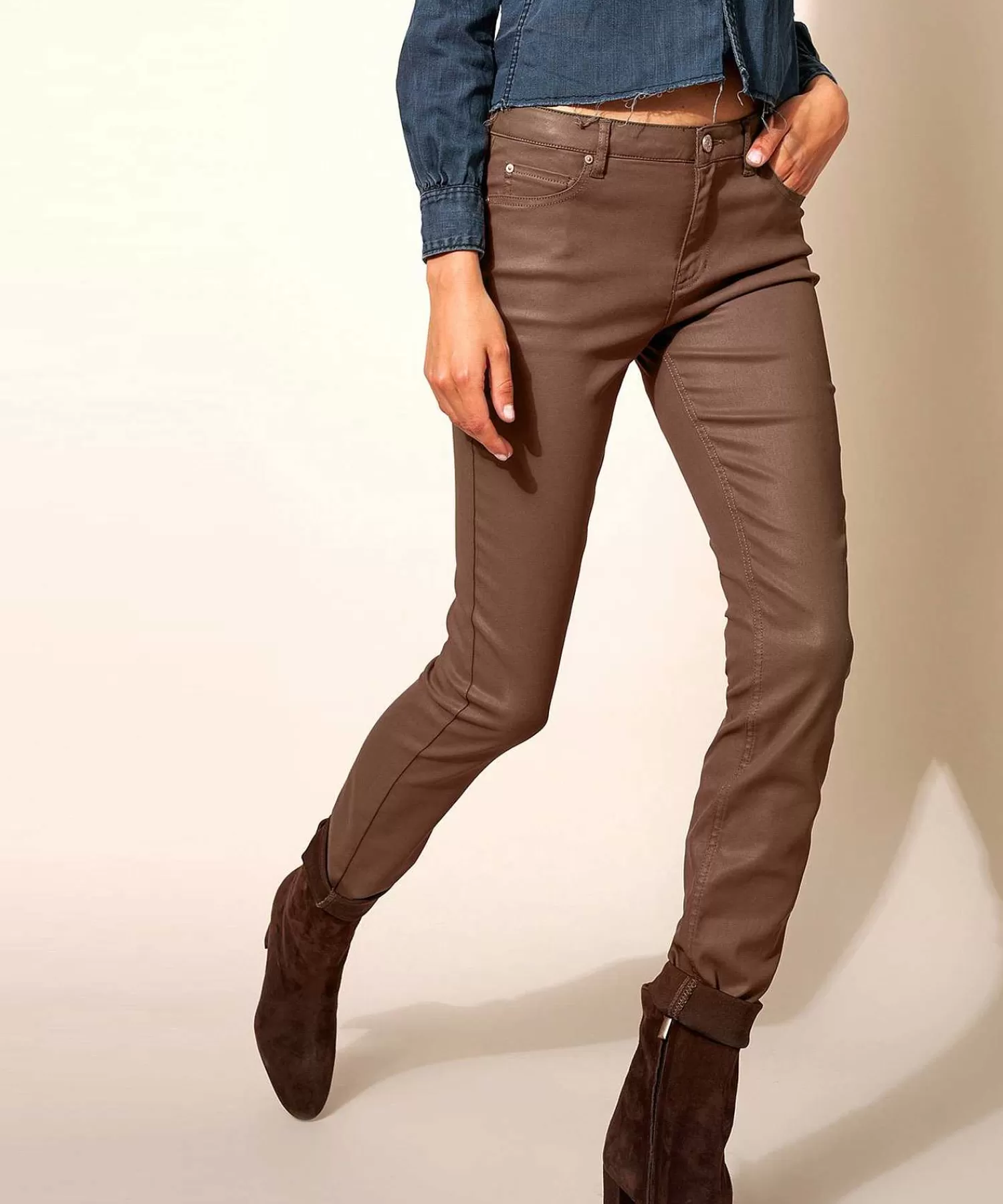 Broeken^Rosner Broek Antonia Coated Denim