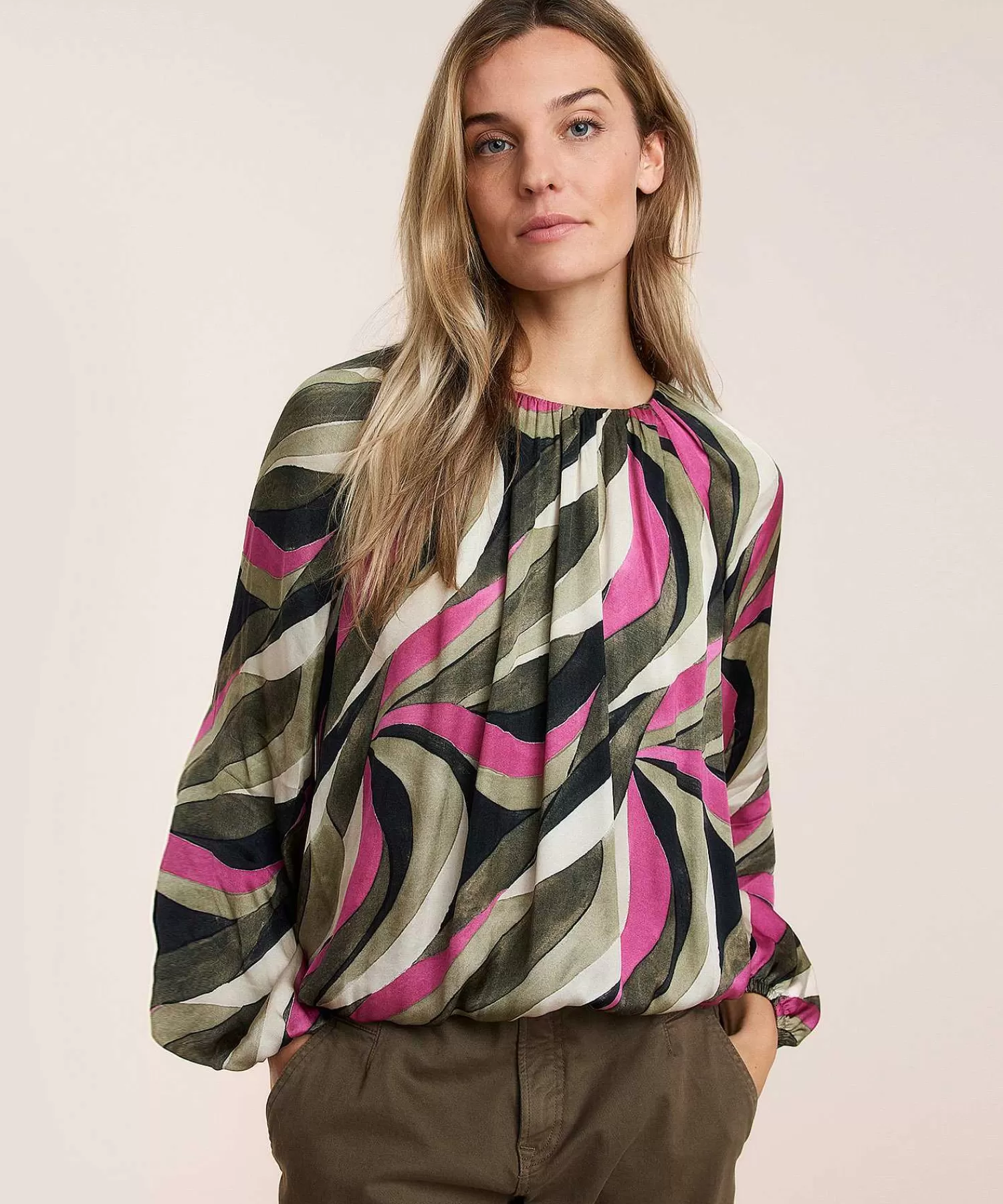 Blouses^Summum Blouse Ballonmouw Jungle Pink