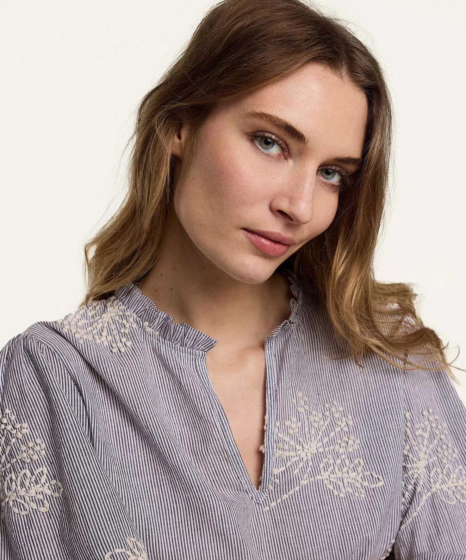 Blouses^Summum Blouse Borduursel Bloemen