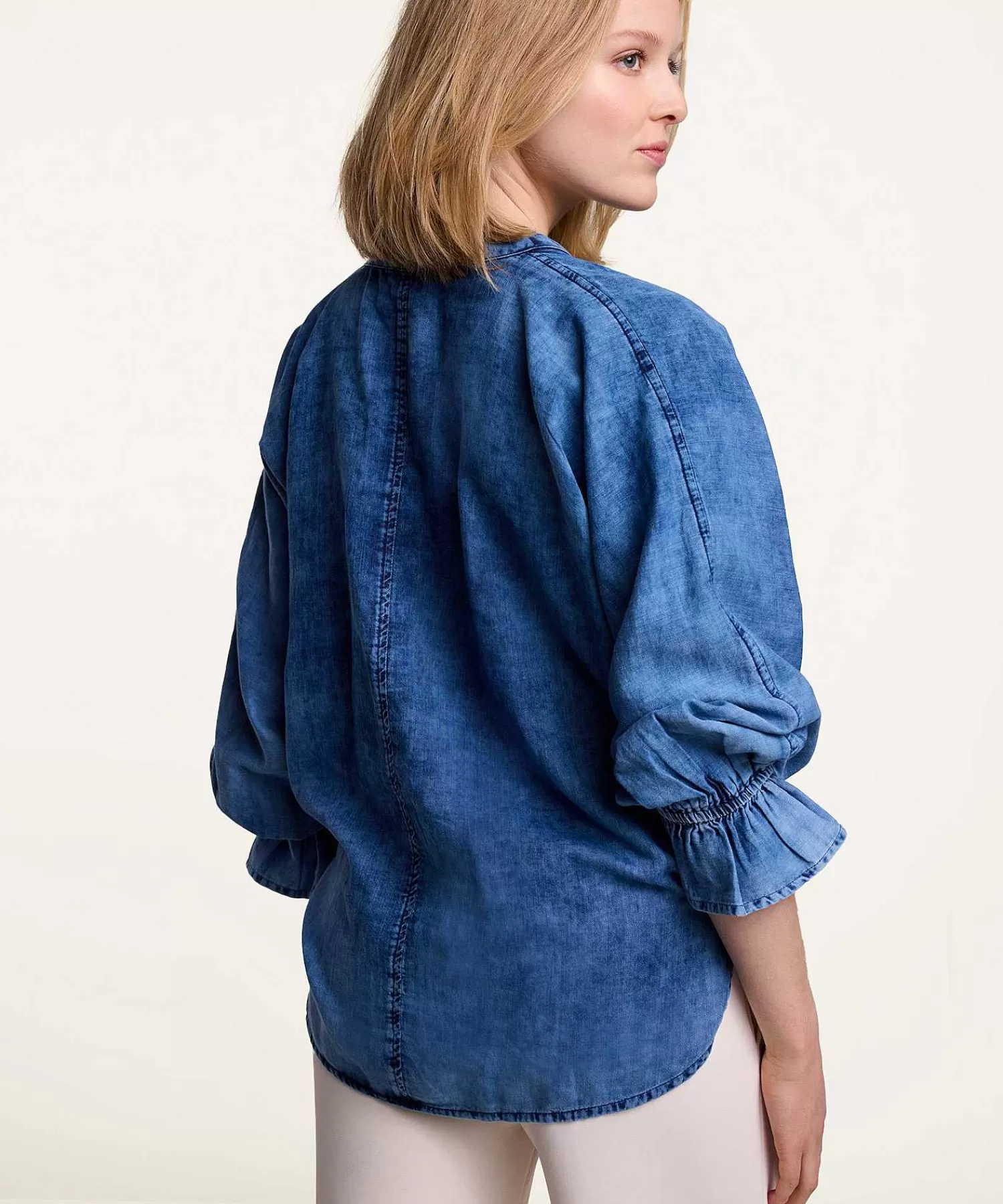 Blouses^Summum Denim Blouse Broderie Anglaise