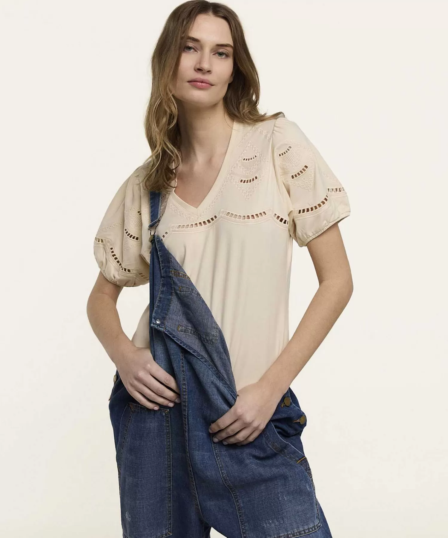 Shirts En Tops^Summum Shirt Broderie V-Hals