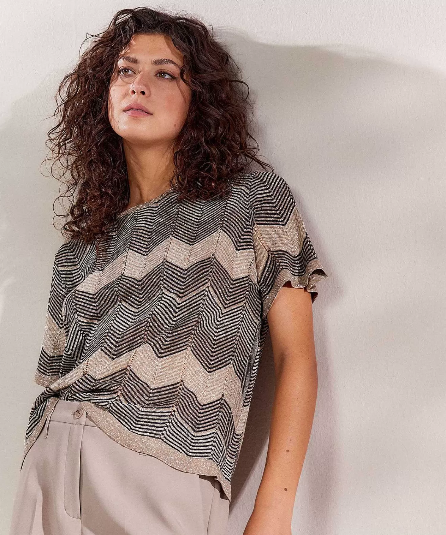 Shirts En Tops^Summum Truitje Zigzag Lurex