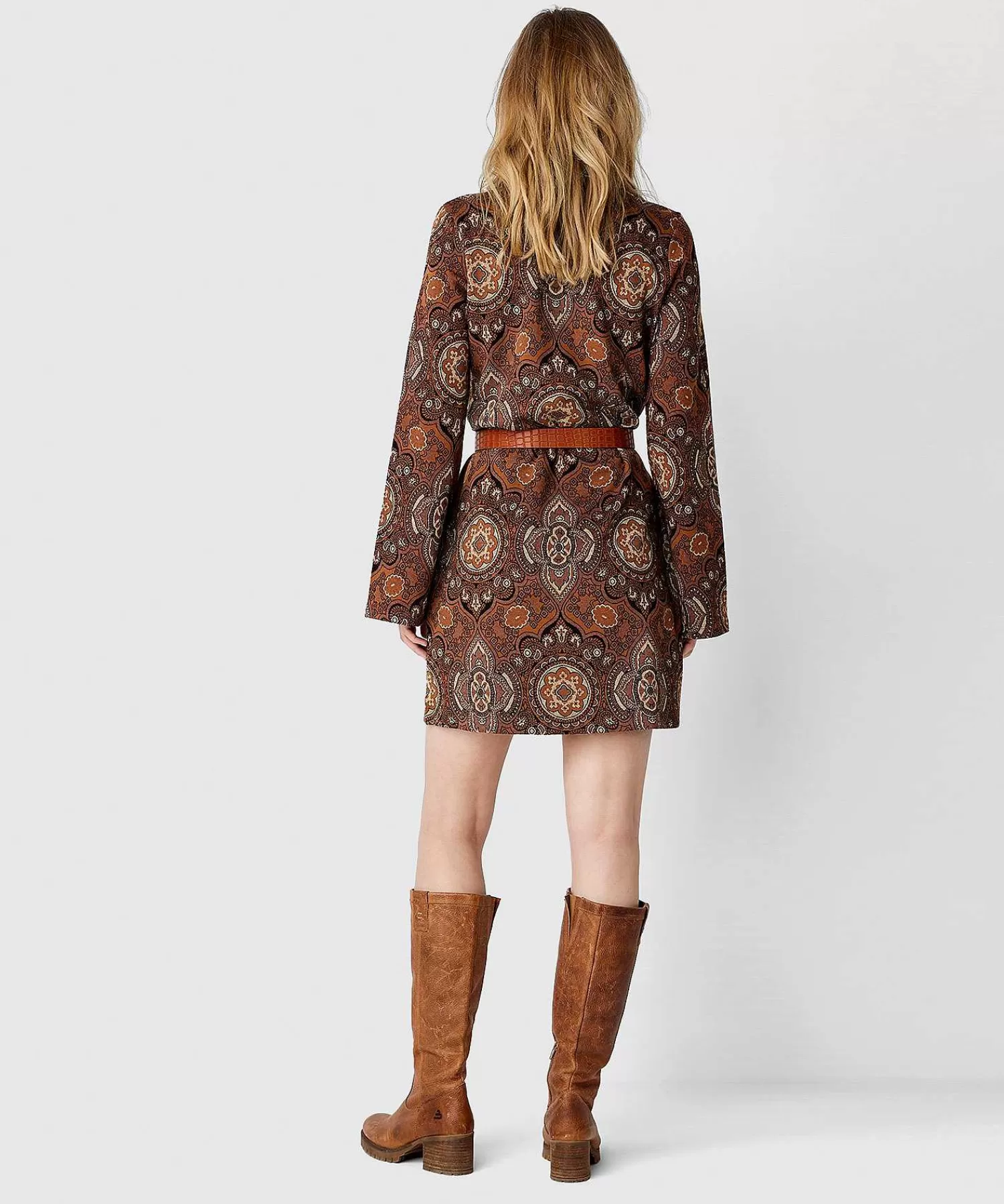 Jurken^Summum Tuniek Jurk Paisley Jacquard