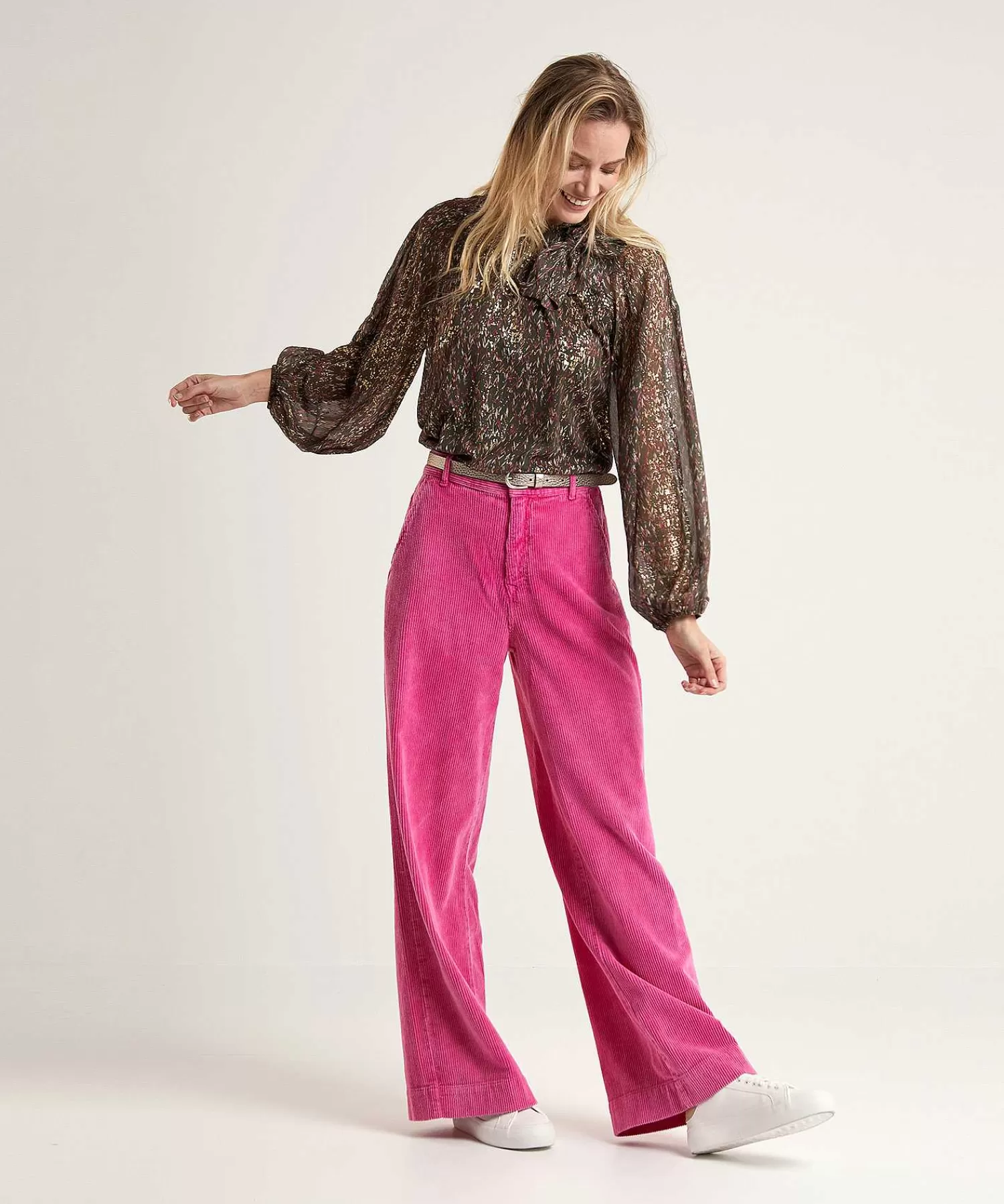 Broeken^Summum Wide Leg Broek Rib