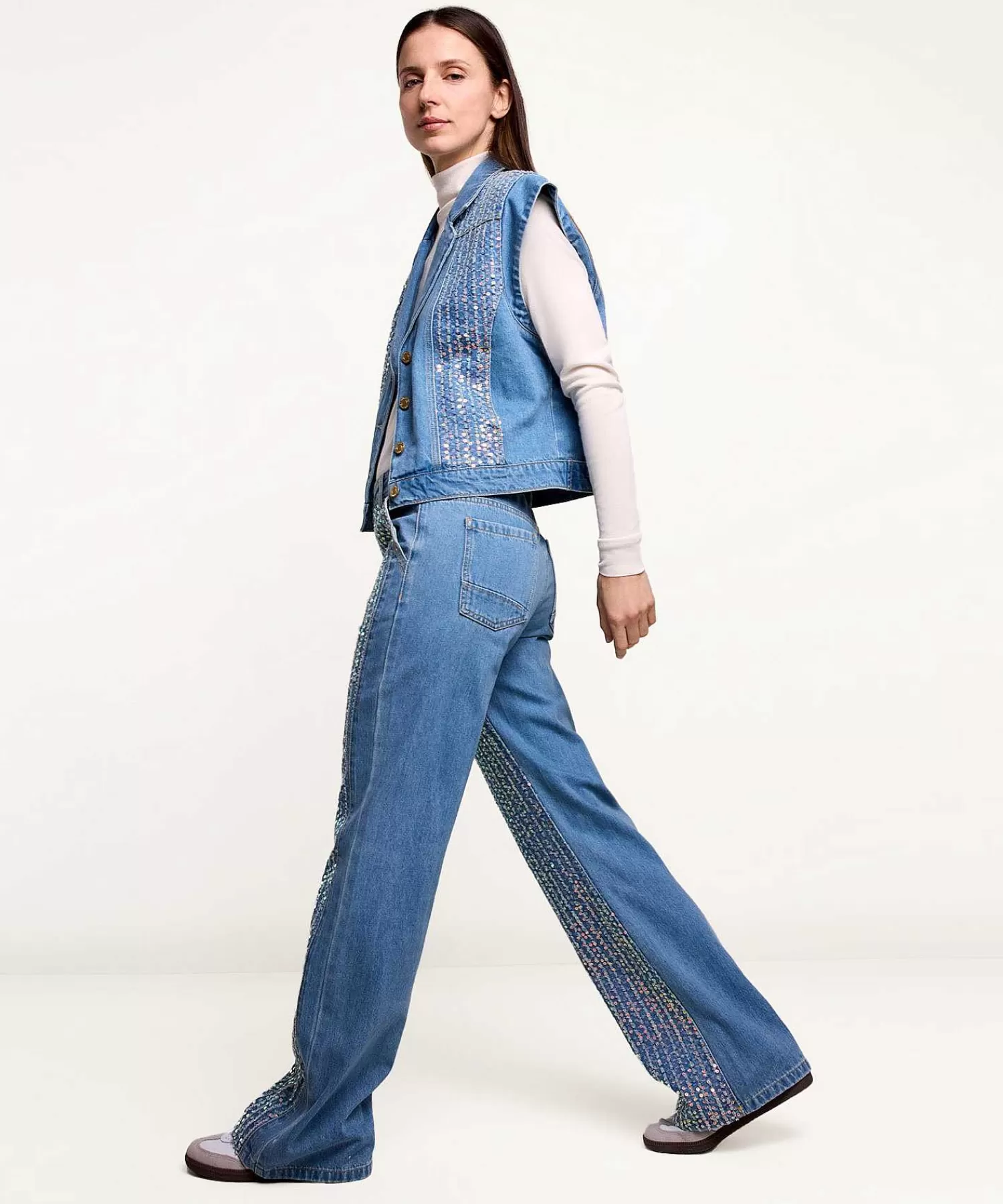 Jeans^Summum Wide Leg Jeans Met Pailletten Alya