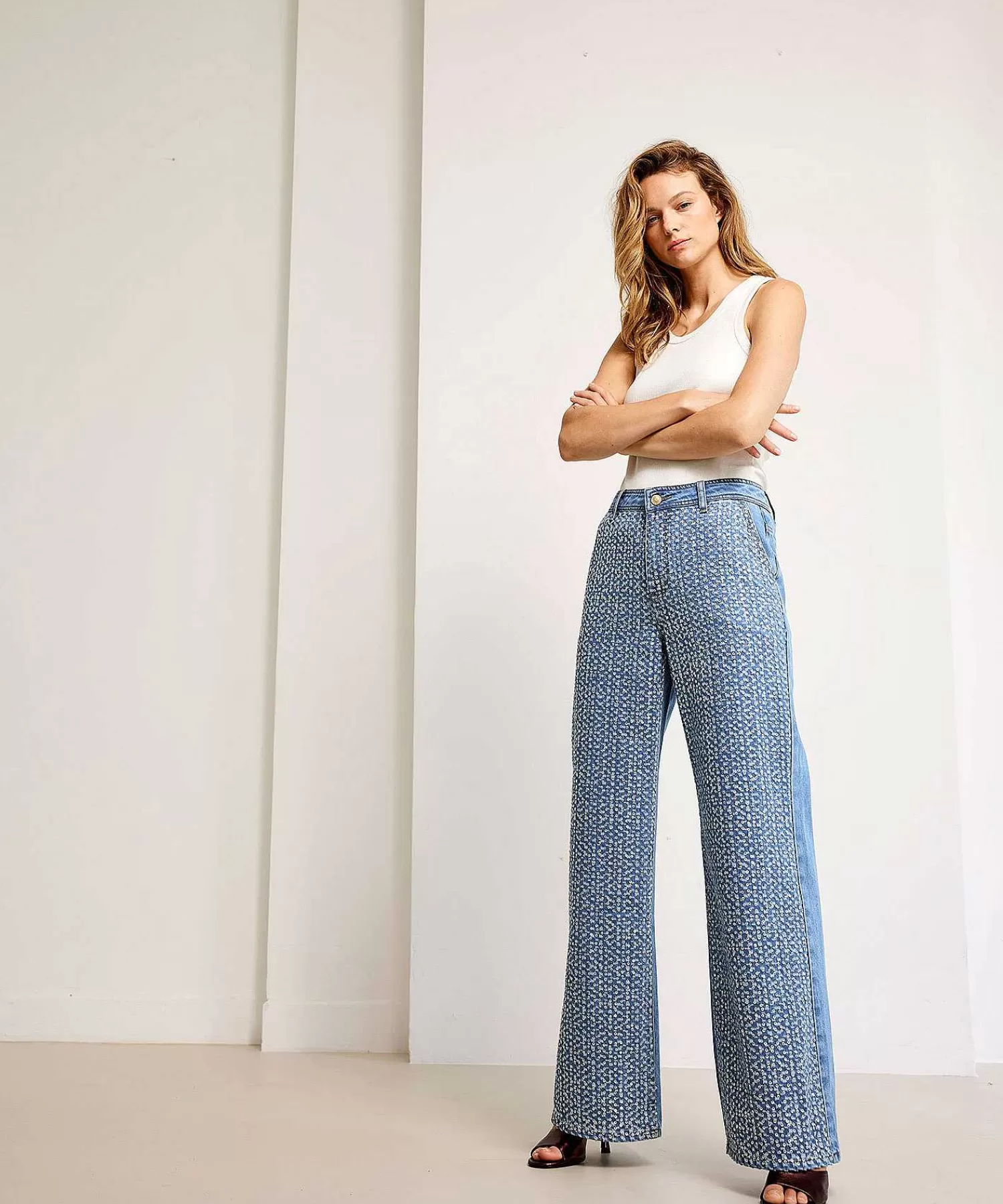 Jeans^Summum Wide Leg Jeans Met Pailletten Alya