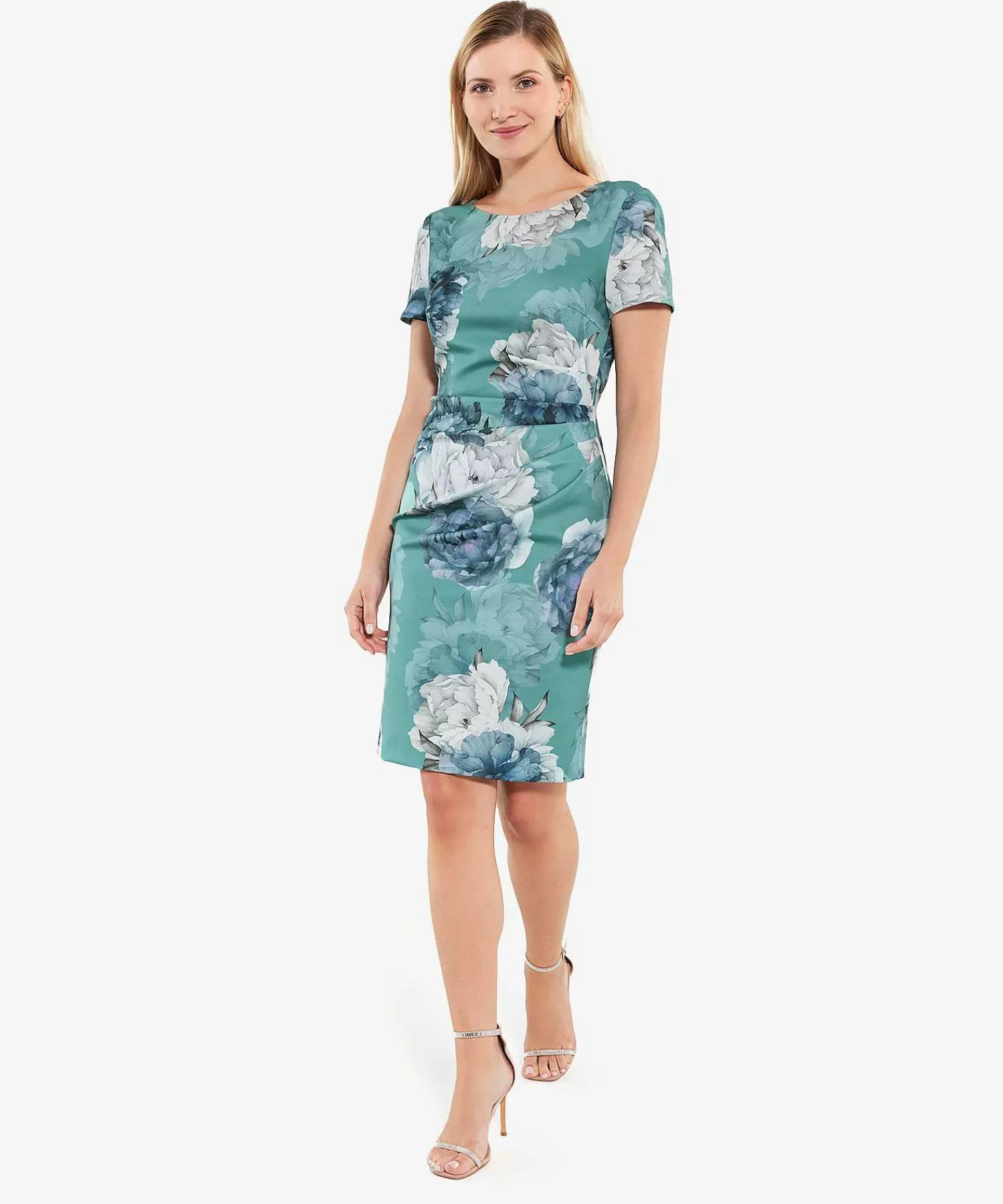 Jurken^Swing Pencil Jurk Flower Pleated