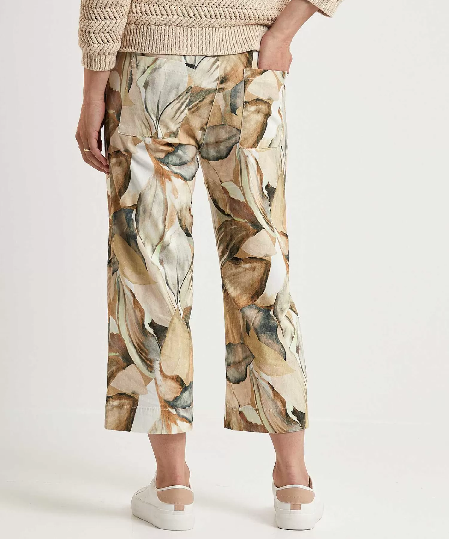 Broeken^TONI Capri Broek Bladprint Pia Wide Leg