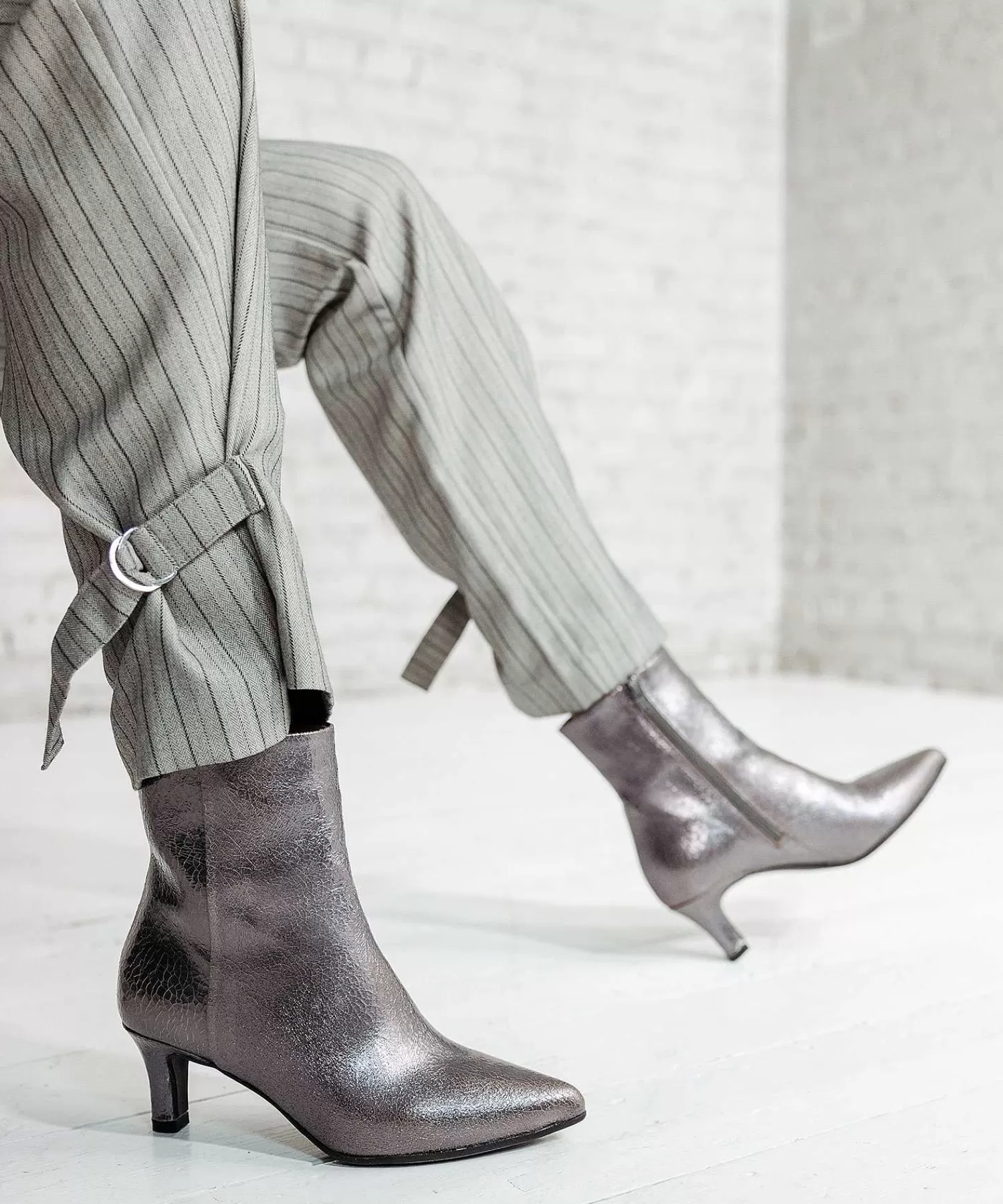 Schoenen^VIA VAI Metallic Enkellaars Leer Noah Lou